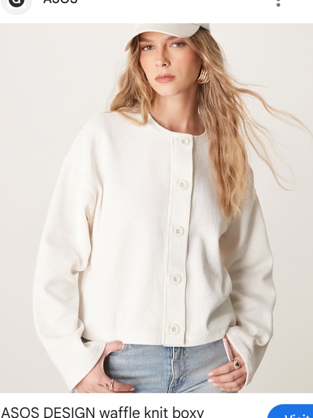 ASOS waffle knit cardigan